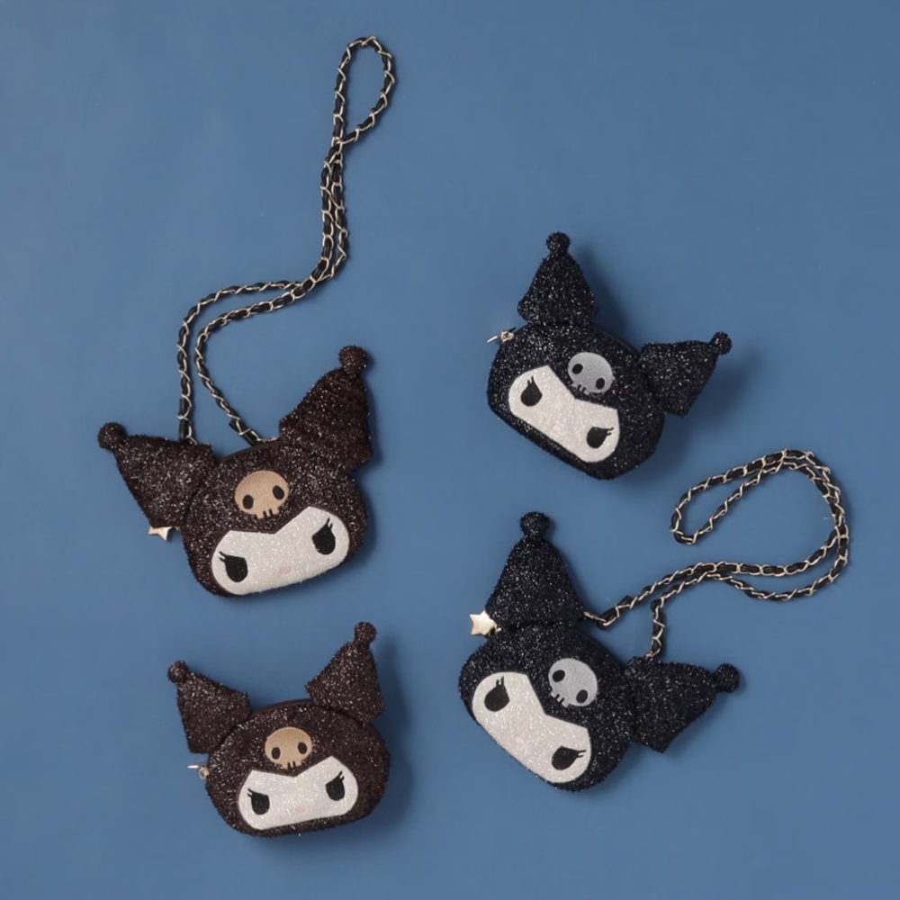 KUROMI X OPAQUE.CLIP 20週年 閃亮亮 酷洛米 大頭造型 迷你 肩背包/零錢包