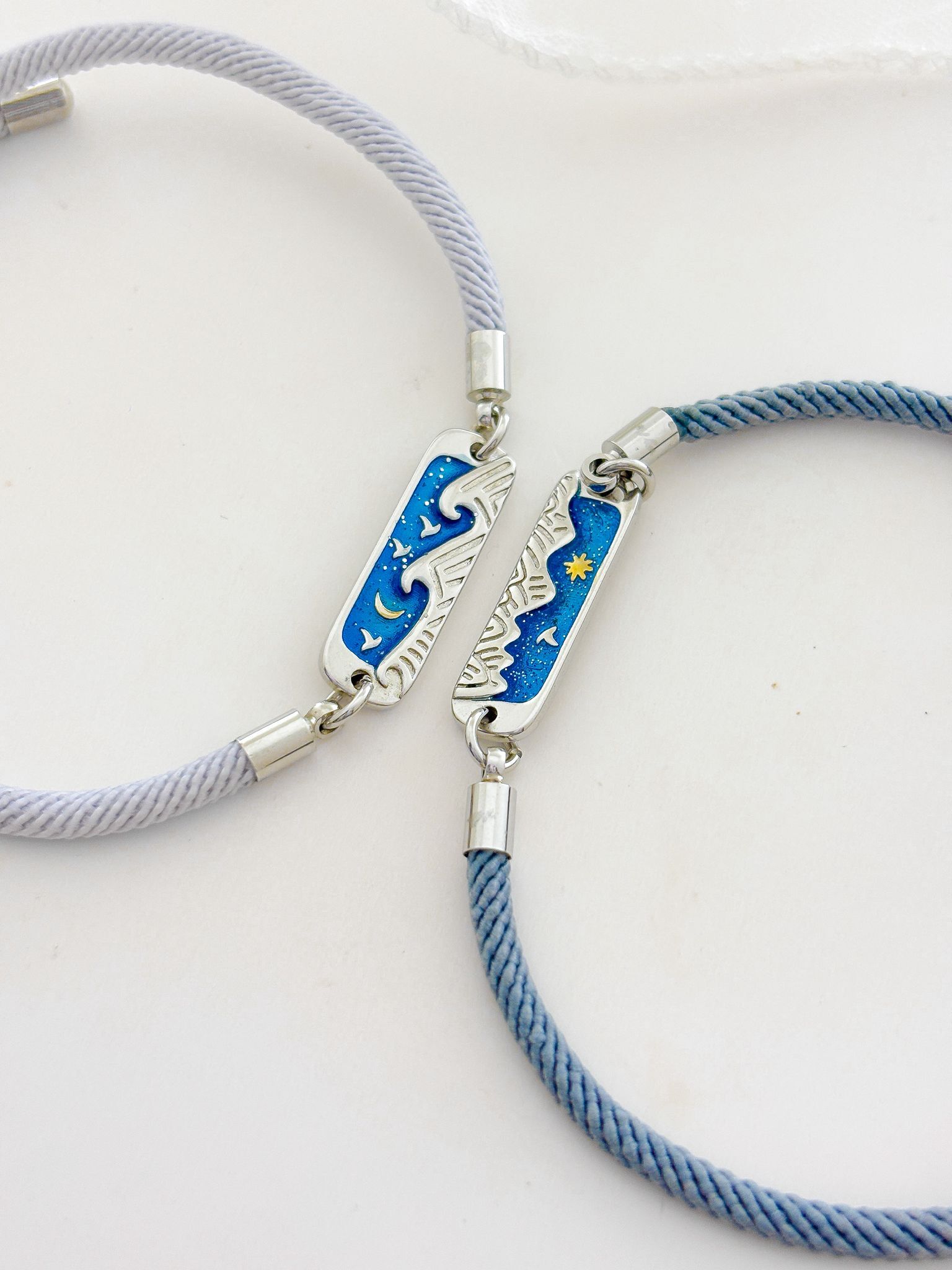 「朝夕相伴」情侶手繩 | S925純銀或鍍銀 | 免費刻字