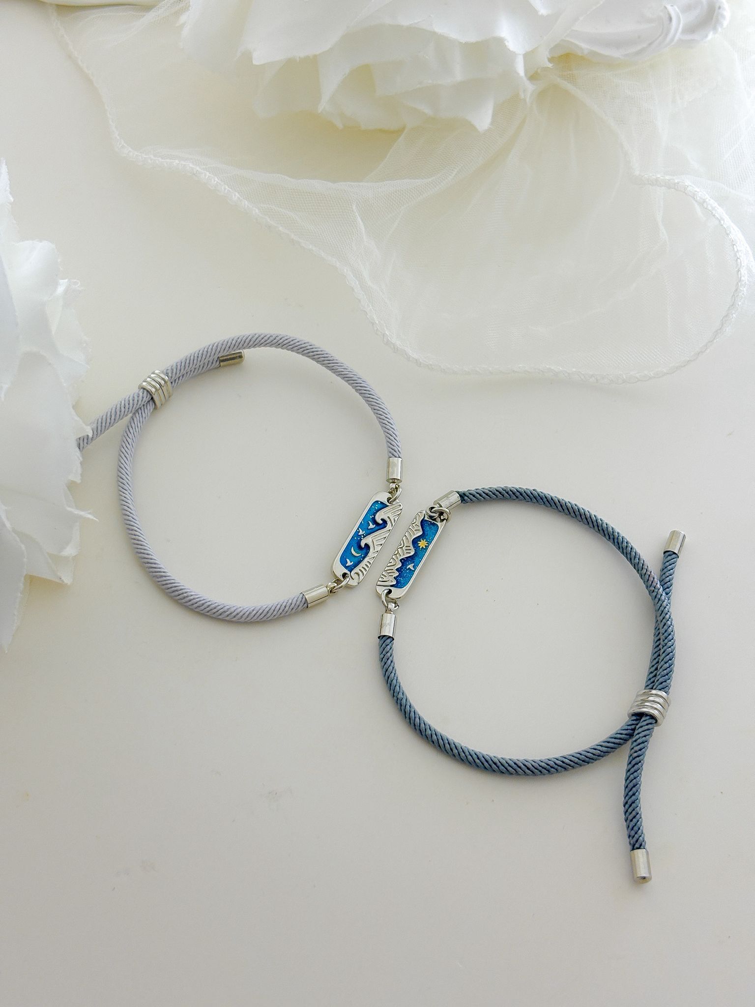 「朝夕相伴」情侶手繩 | S925純銀或鍍銀 | 免費刻字