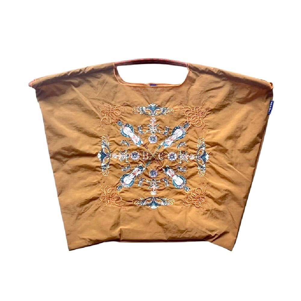 Ball＆Chain 刺繡環保購物袋 L號 - 駱駝色 (301168108)