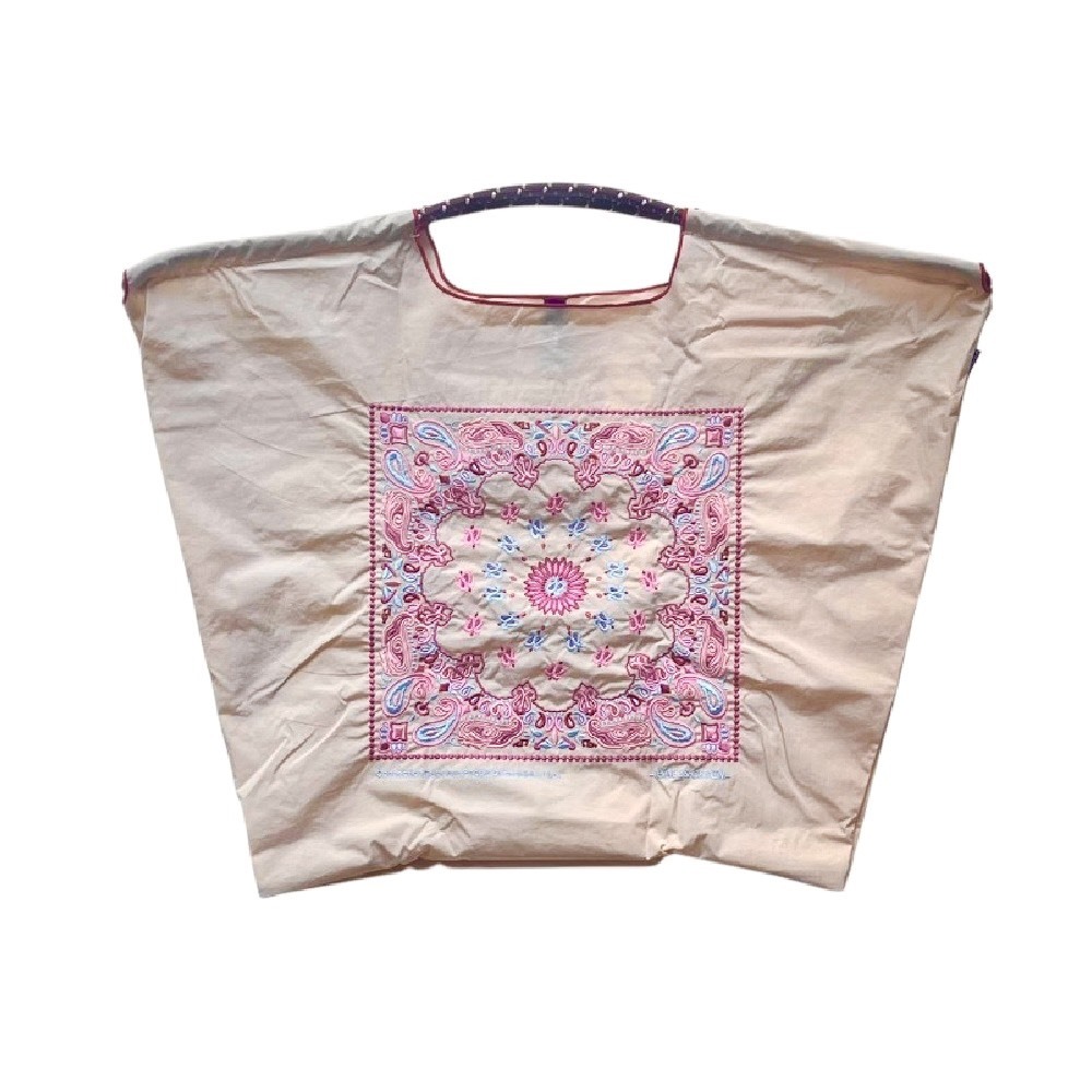 Ball＆Chain 刺繡環保購物袋 L號 - 淺卡其 (30110803)