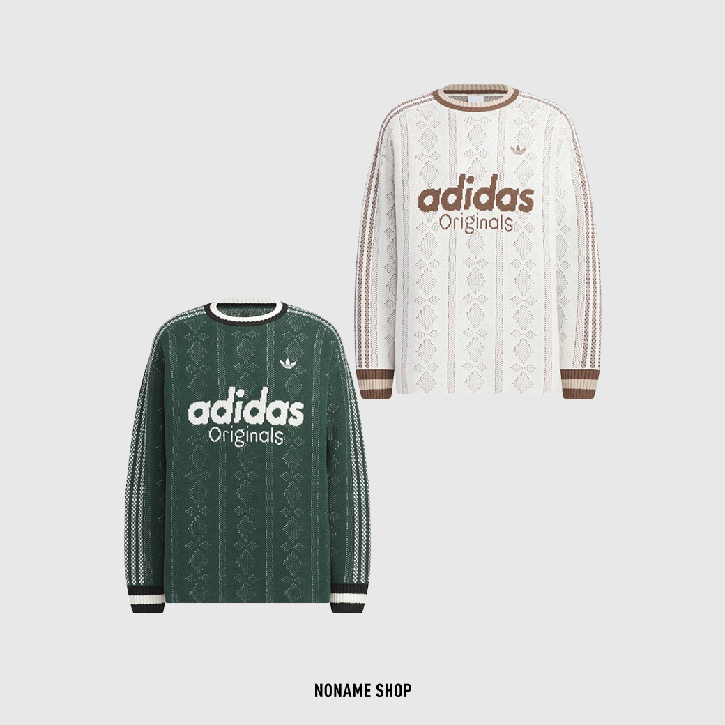 ADIDAS ORIGINALS  字母 條紋 寬鬆 針織衫 毛衣 長袖 兩色 (男款)