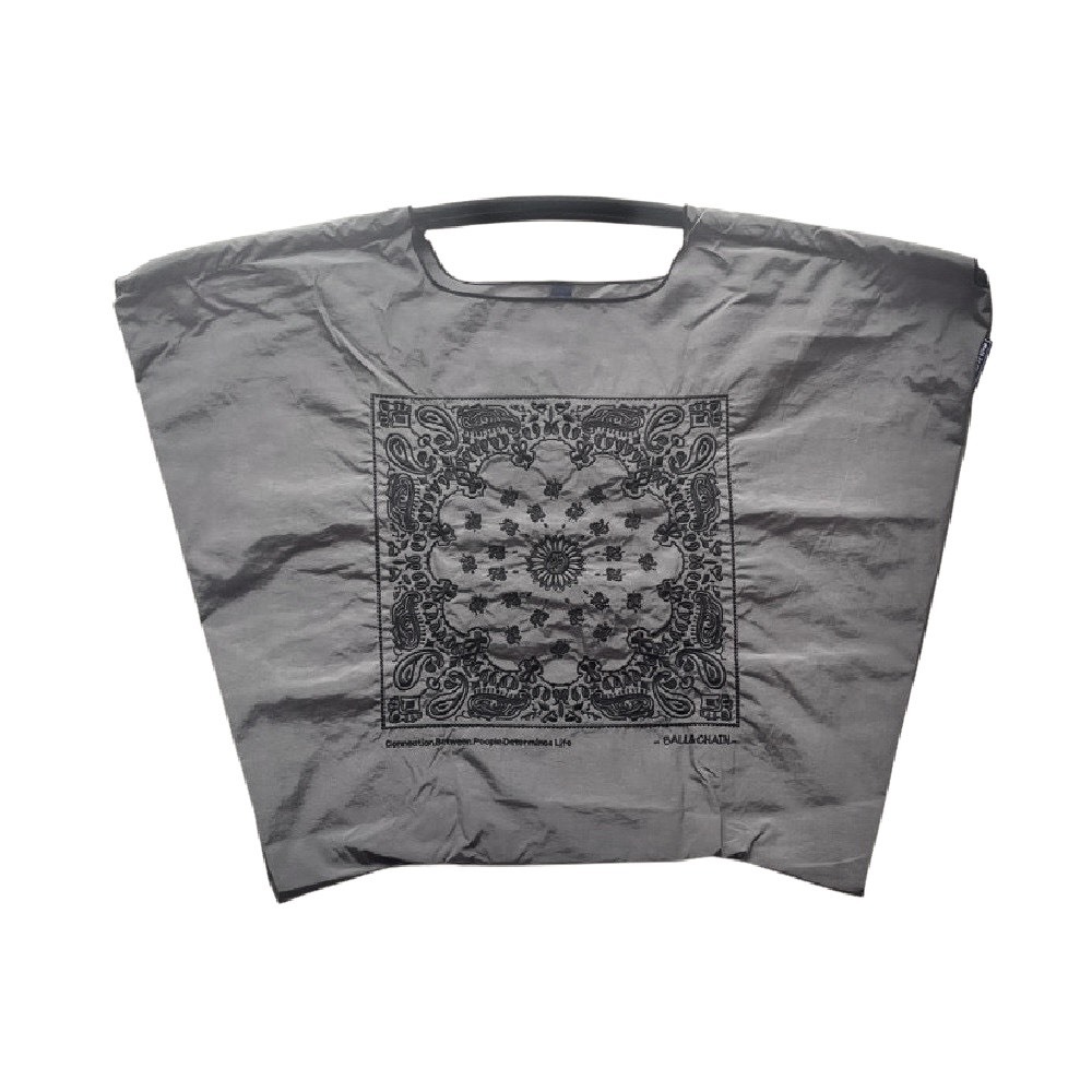 Ball＆Chain 刺繡環保購物袋 L號 - 深灰 (30110861)