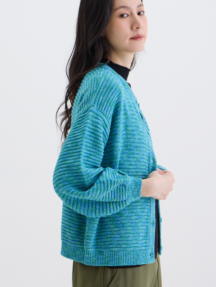 陪你散步泡芙袖針織外套-夢遊薄荷