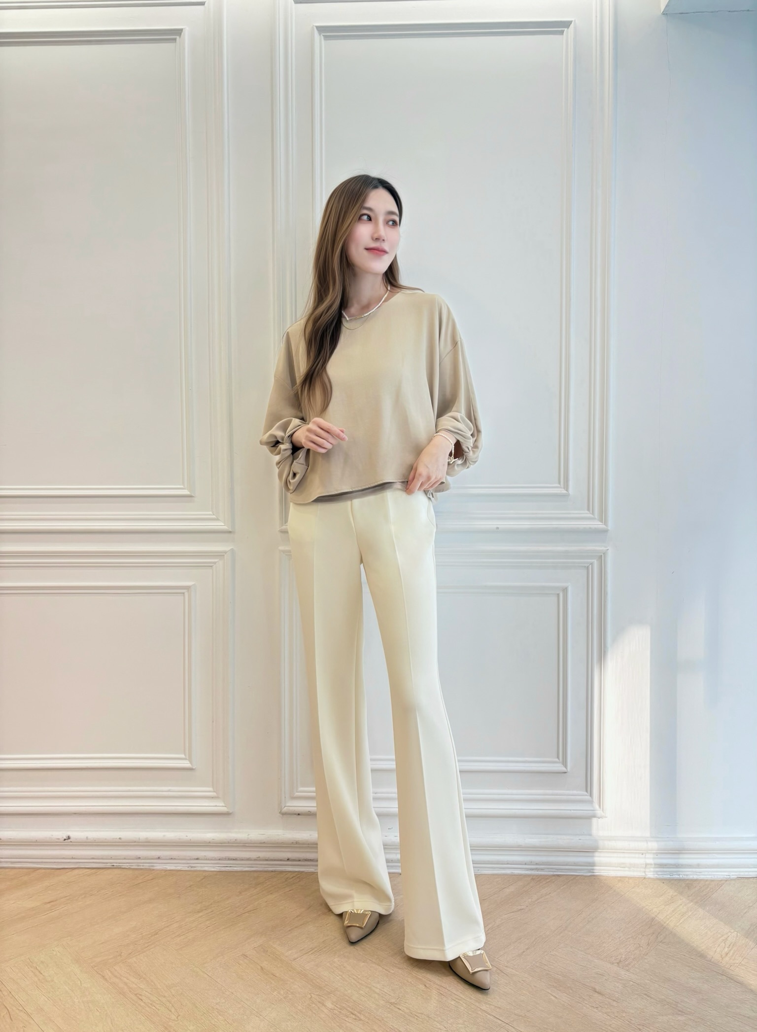 (柔滑彈力)涼爽顯腿長直筒褲