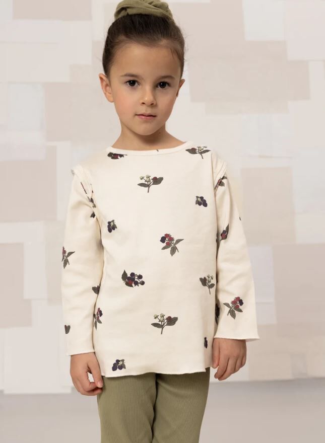 STUDIO BOHEME PARIS Pima棉莓果長袖上衣 T-shirt Lala-Ecru mûres