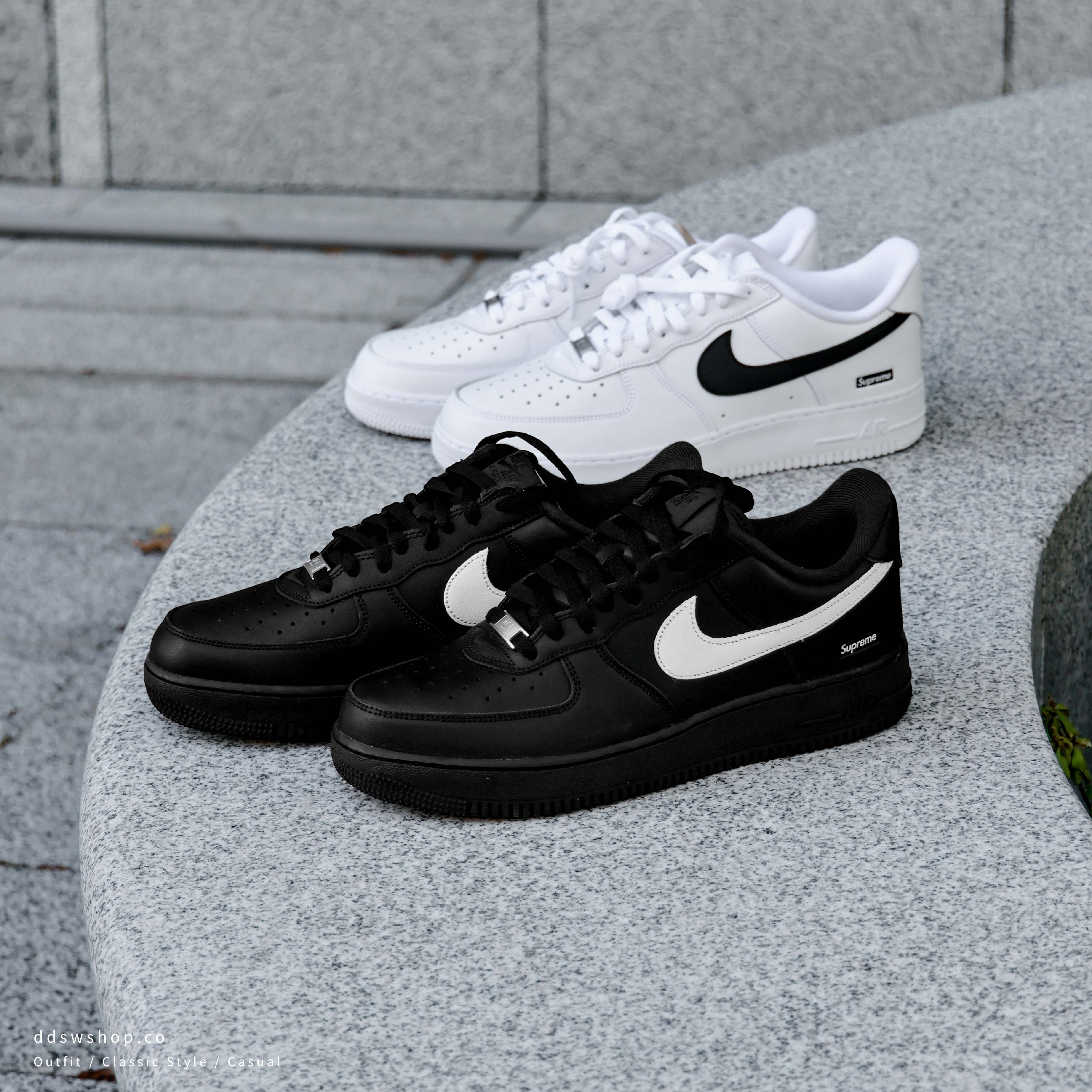 "現貨" Supreme x Nike Air Force 1 聯名款經典黑白 男鞋