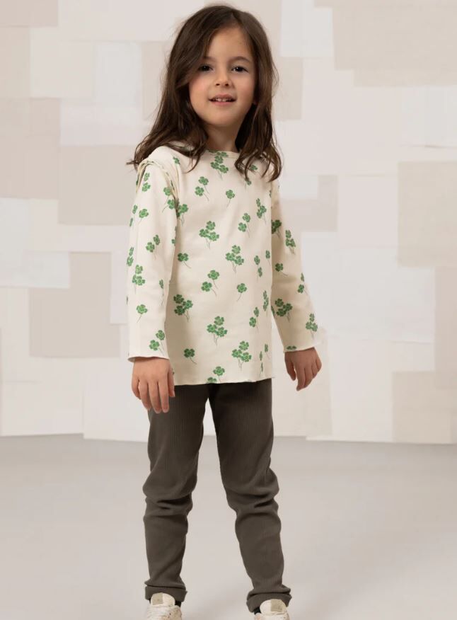 STUDIO BOHEME PARIS Pima棉四葉草長袖上衣 T-shirt Lala-Ecru trèfles