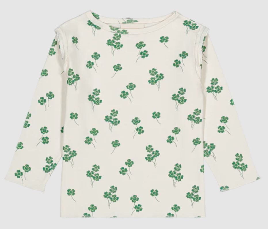 STUDIO BOHEME PARIS Pima棉四葉草長袖上衣 T-shirt Lala-Ecru trèfles