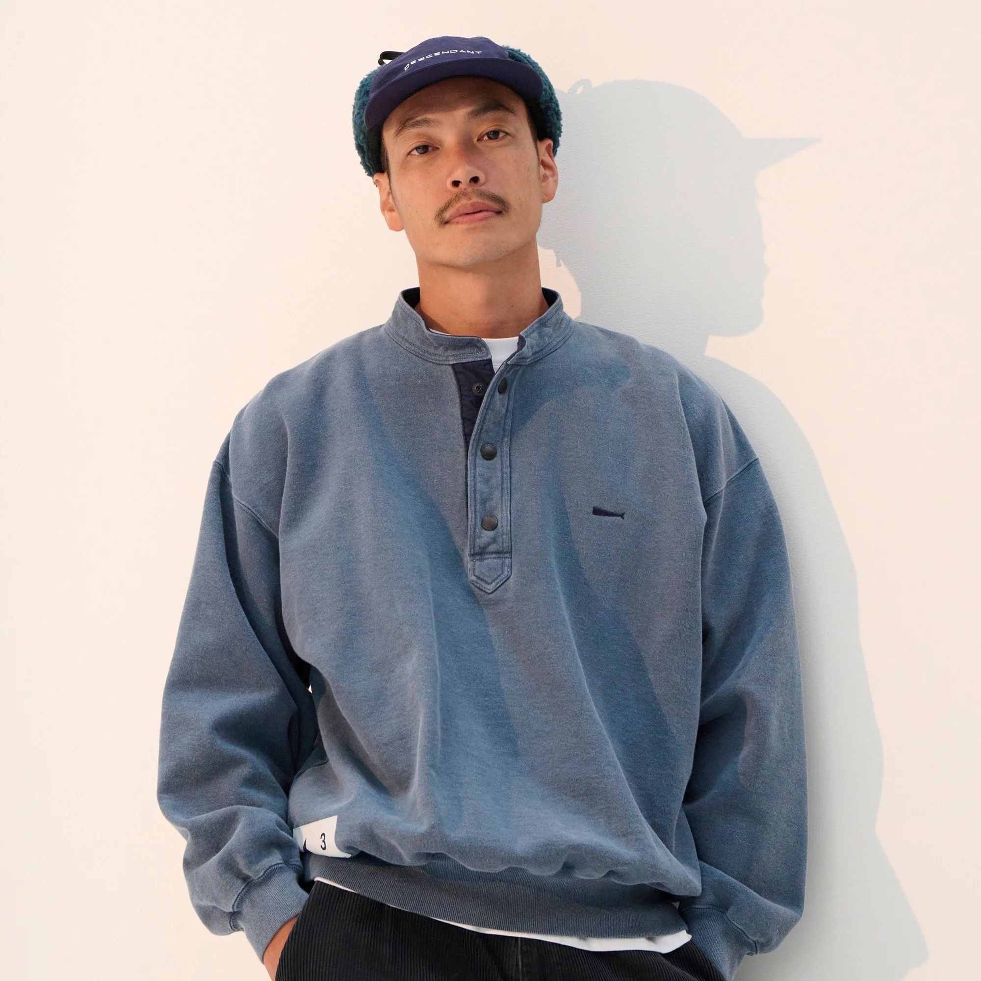 Descendant VOIL HENLEY NECK PIGMENT DYE