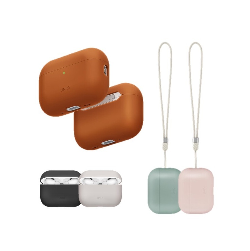UNIQ Lino AirPods Pro 3 素色簡約藍牙耳機液態矽膠保護套 (附手繩)