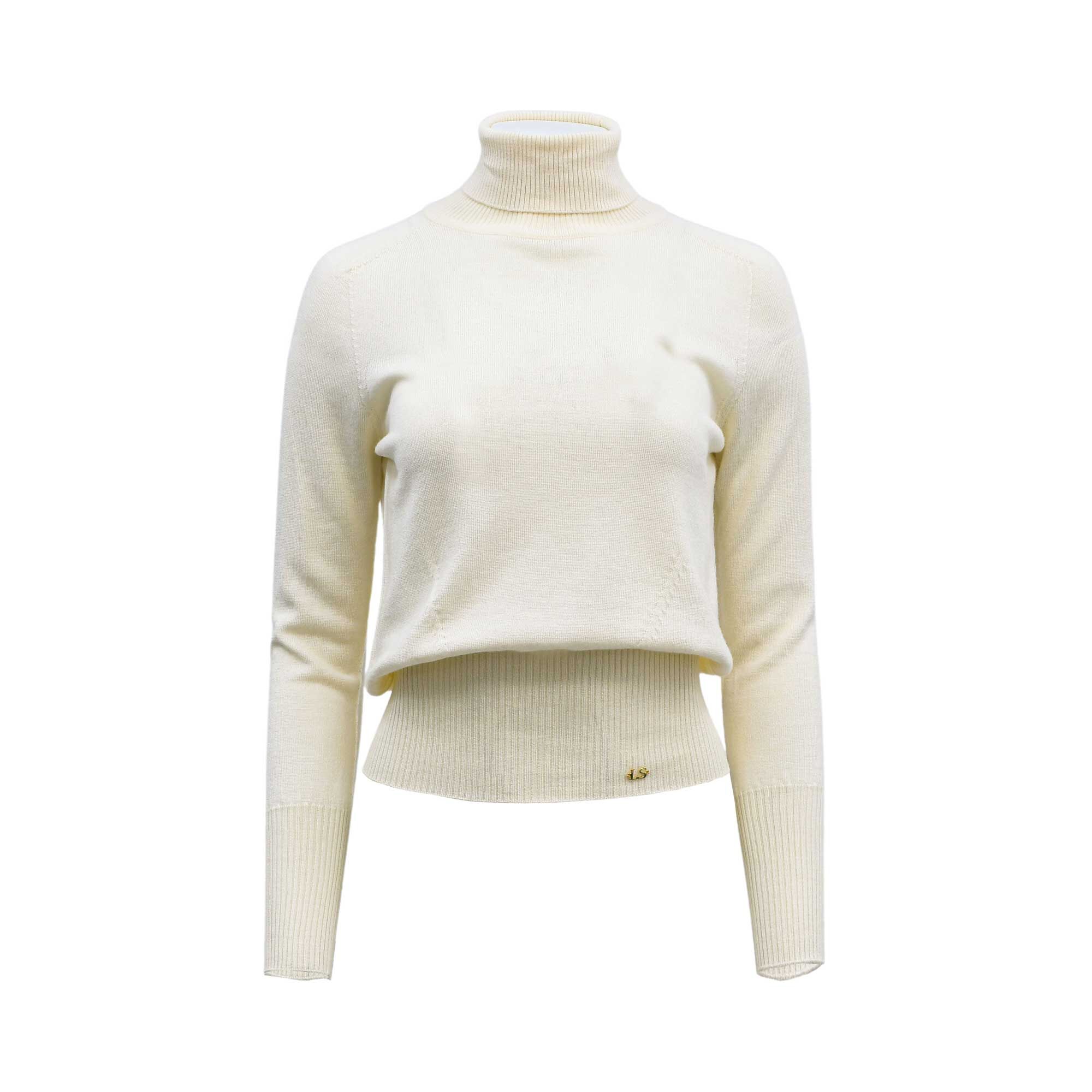 1LS1015-010 LUISA SPAGNOLI Mano Wool Pullover Cream #100105.0202 (C-EU-E)