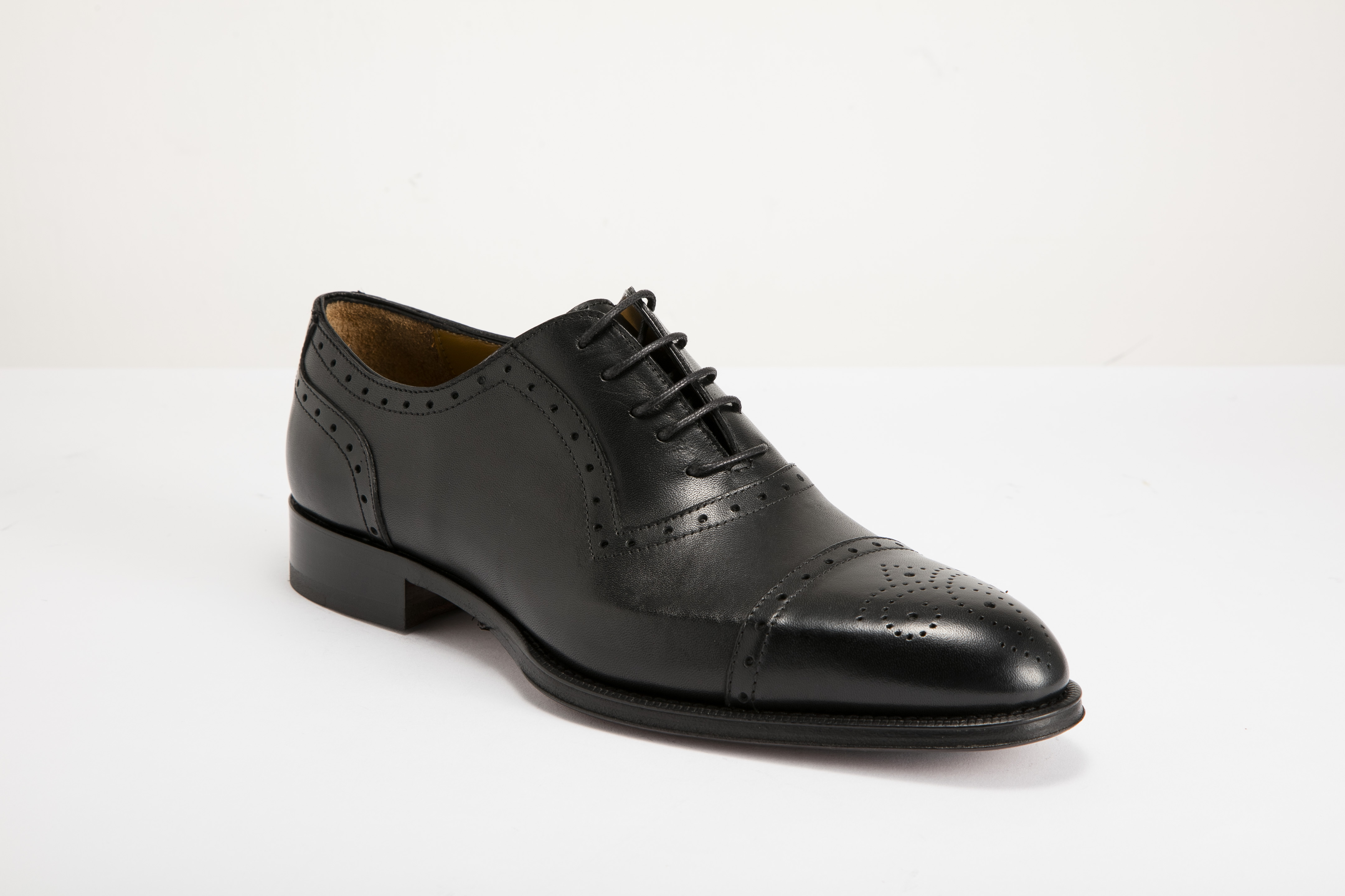 Raffaele D'Amelio -  男裝雕花綁帶正裝牛津鞋 487 A70-BK