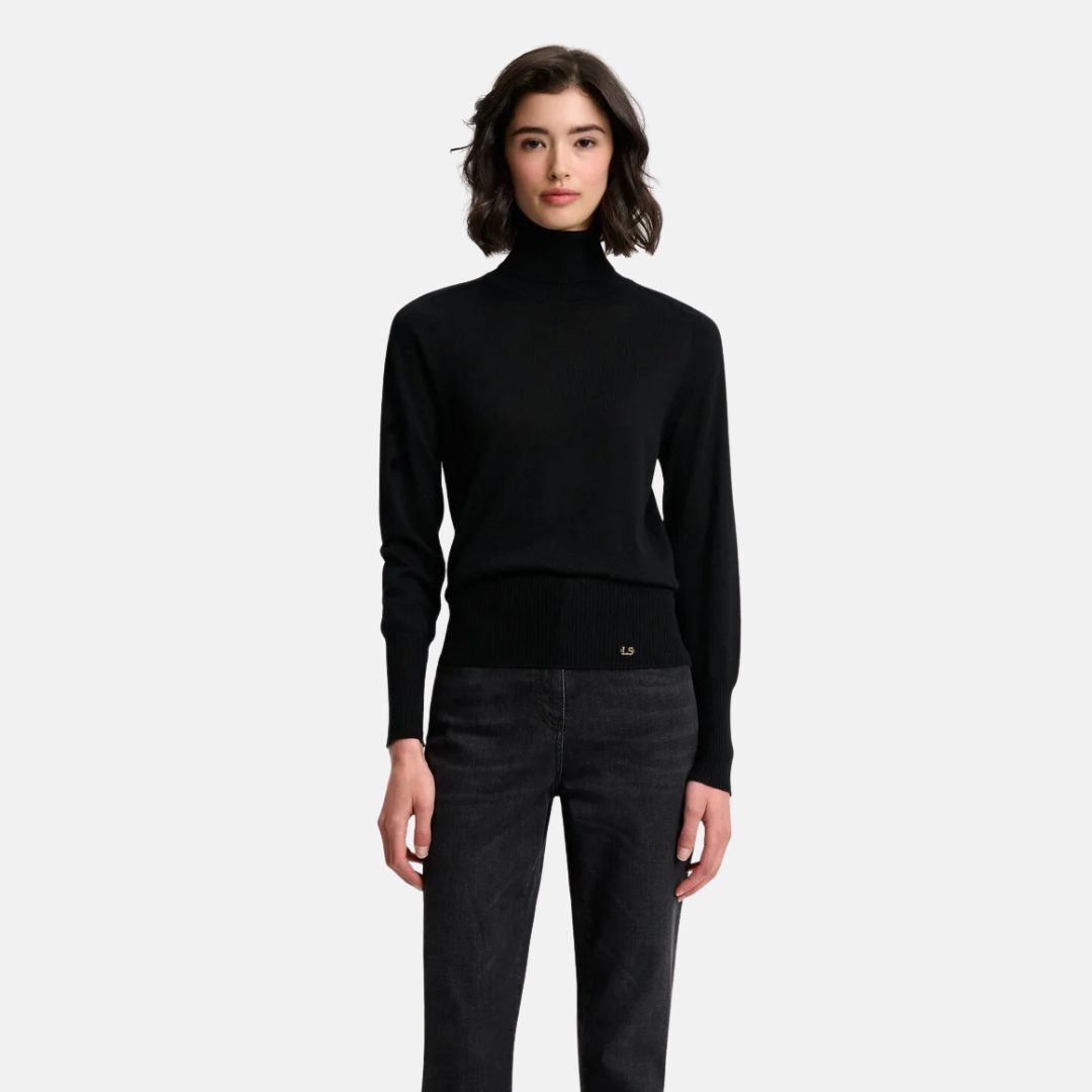 1LS1015-011 LUISA SPAGNOLI Manos Wool Pullover Black #100105.0202 (C-EU-E)