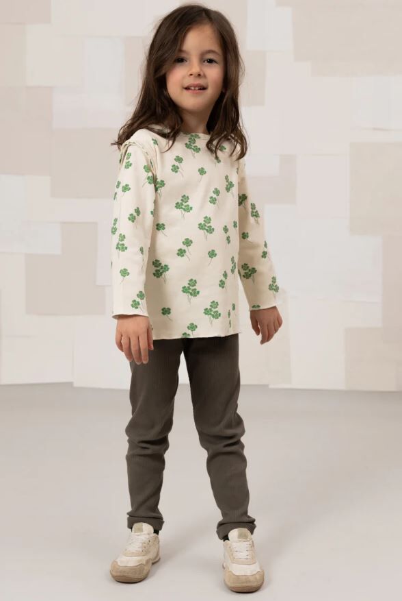 STUDIO BOHEME PARIS 羅紋打底褲 Leggings Rom Pom-Taupe foncé