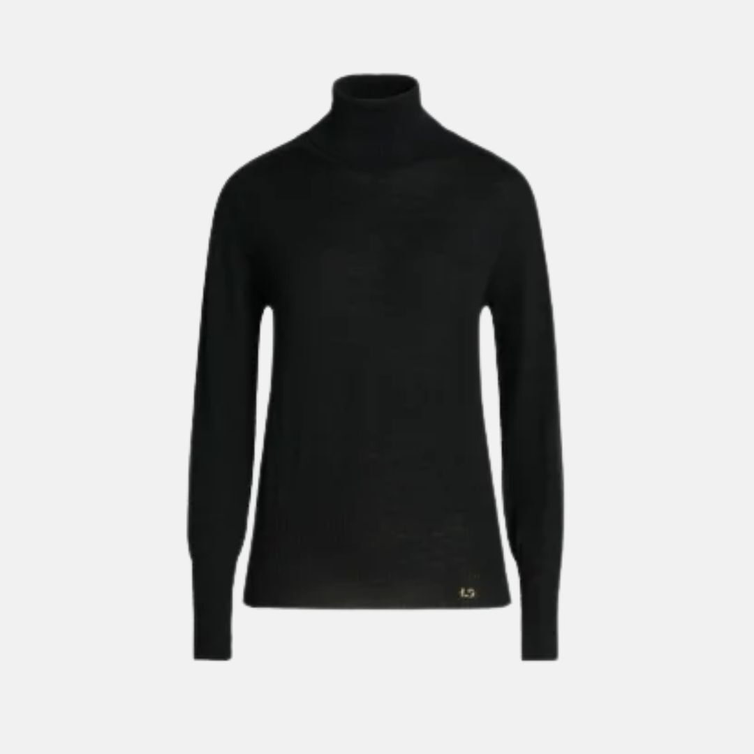 1LS1015-011 LUISA SPAGNOLI Manos Wool Pullover Black #100105.0202 (C-EU-E)