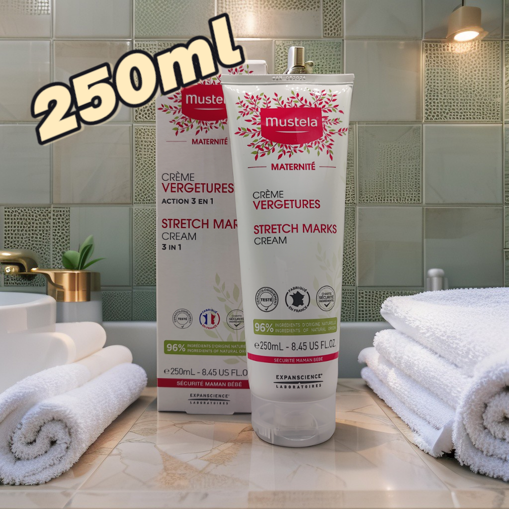 Mustela | Stretch Marks Cream 3 in 1 250ml | Prevents & Reduces Stretch Marks for Maternity
