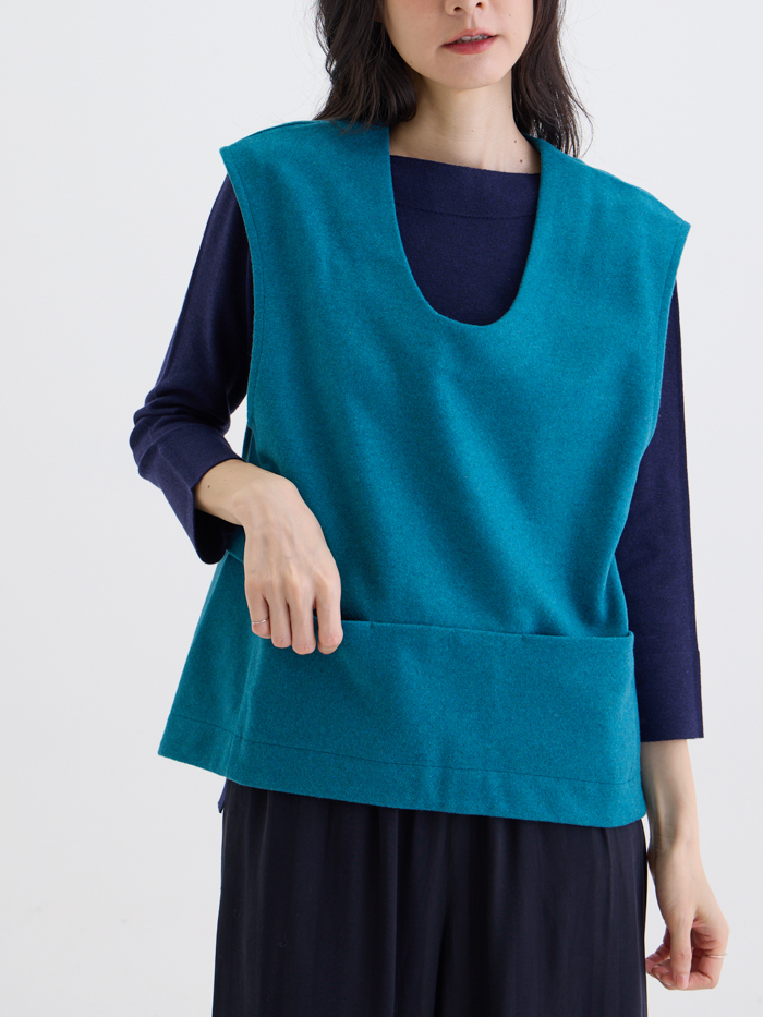 奈特隱形口袋U領罩衫-水草