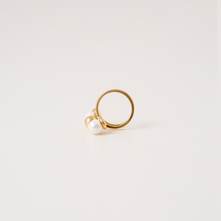 miramira珠光｜多環線條珠珠戒指A2000-金44463