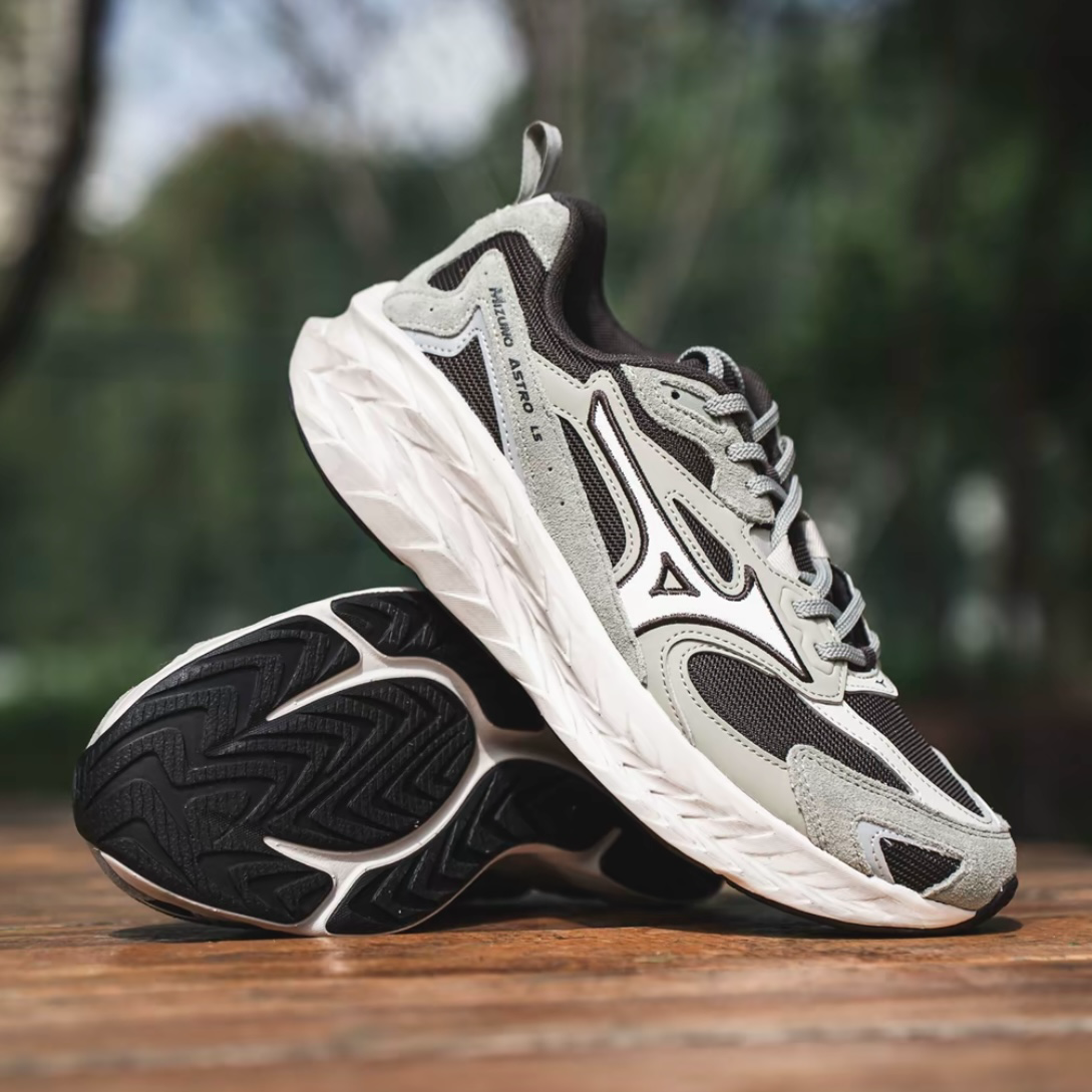 Mizuno Astro LS "Grass Gray" 鼠尾草灰 淺灰 復古 反光 厚底 回彈 緩震 運動鞋