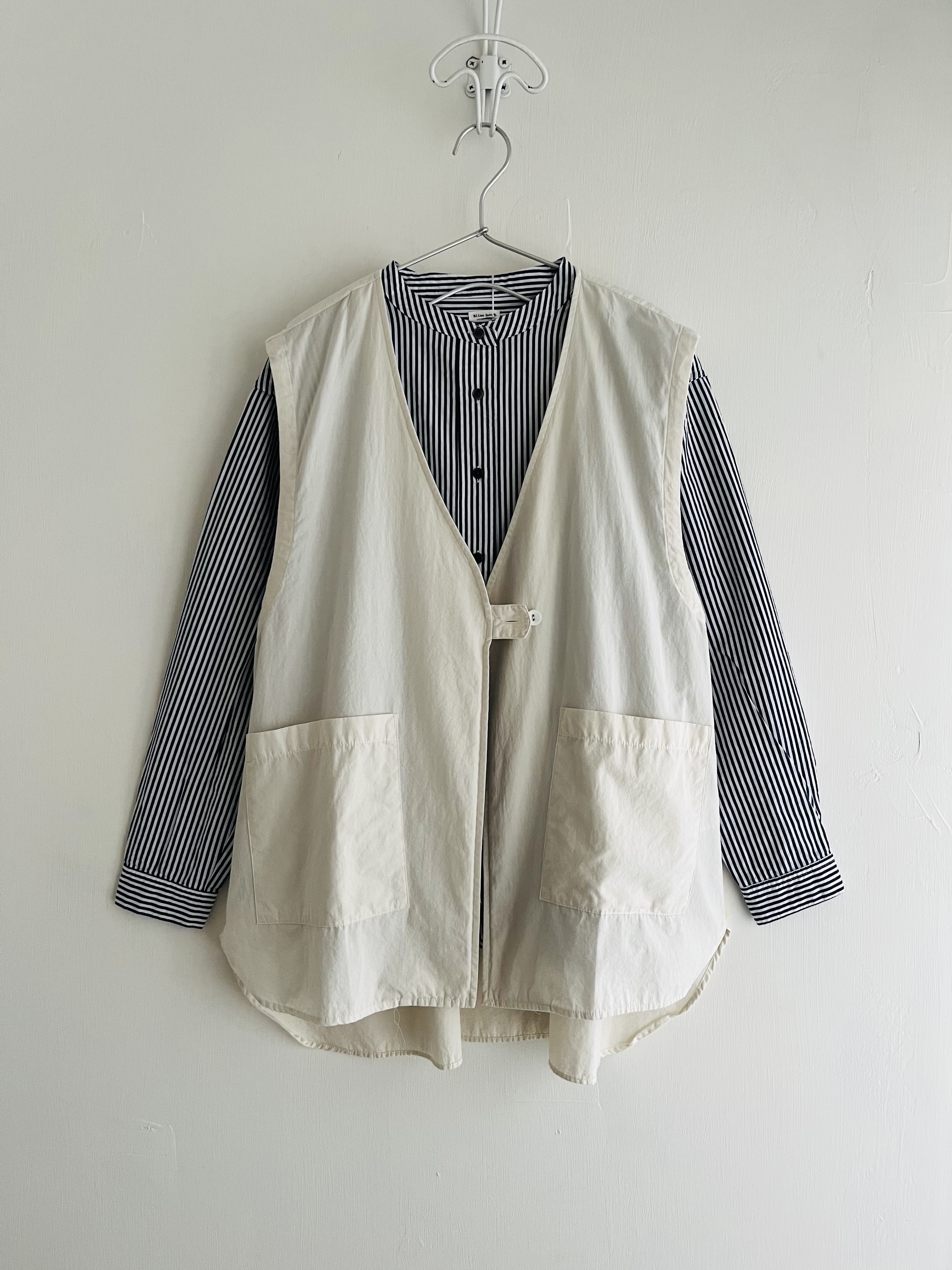 日本製SETTEN米色背心外套