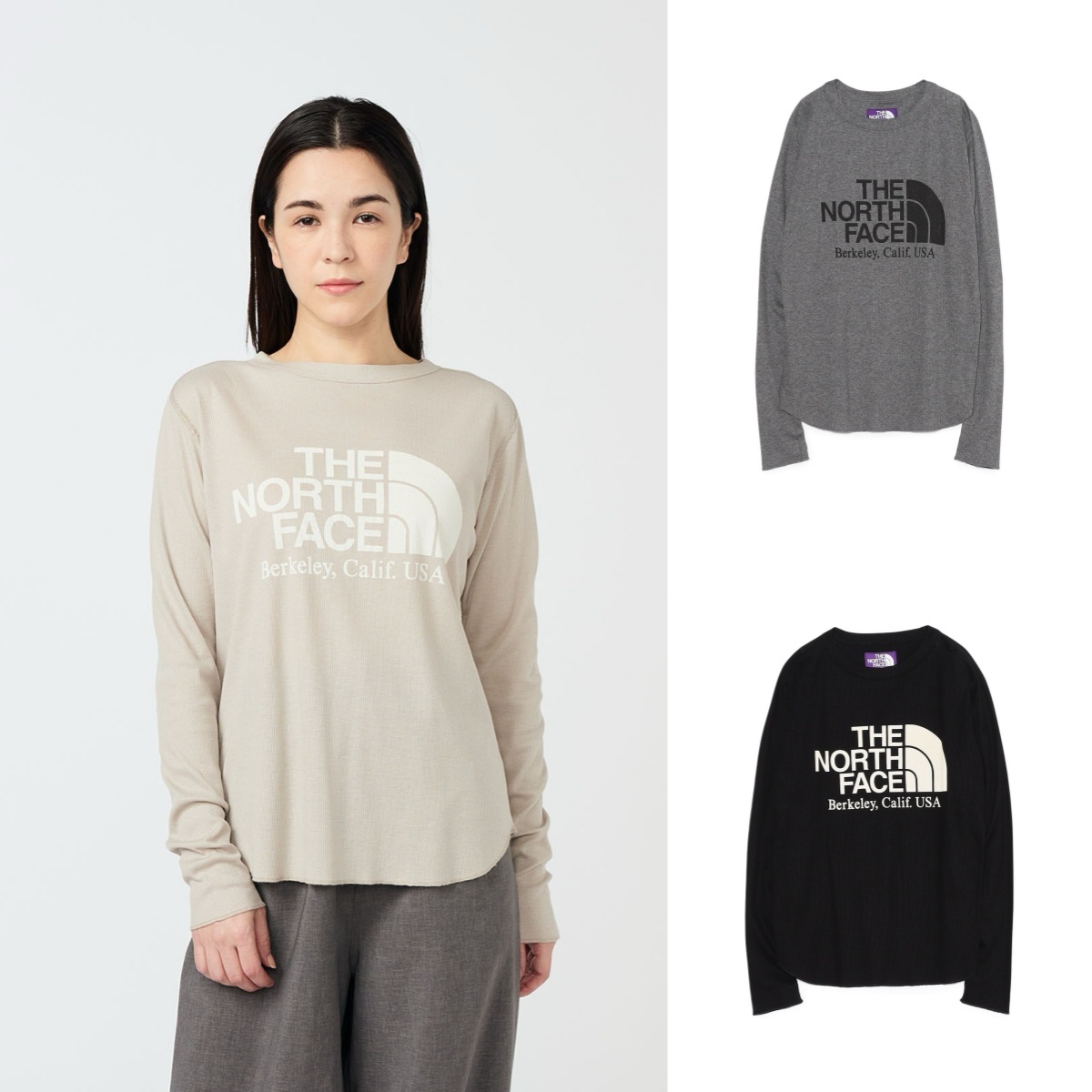 預購┃日本 TNF 紫標 Field Crewneck 柔軟 羅紋 圓領 下擺圓弧 不修邊 長袖 長T