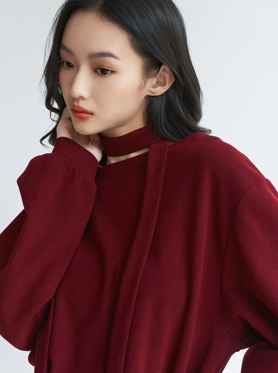 【期間限定】簡約繞脖針織T