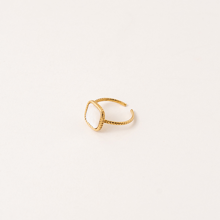 miramira珠光｜單環方形素面戒指A2268-金55506