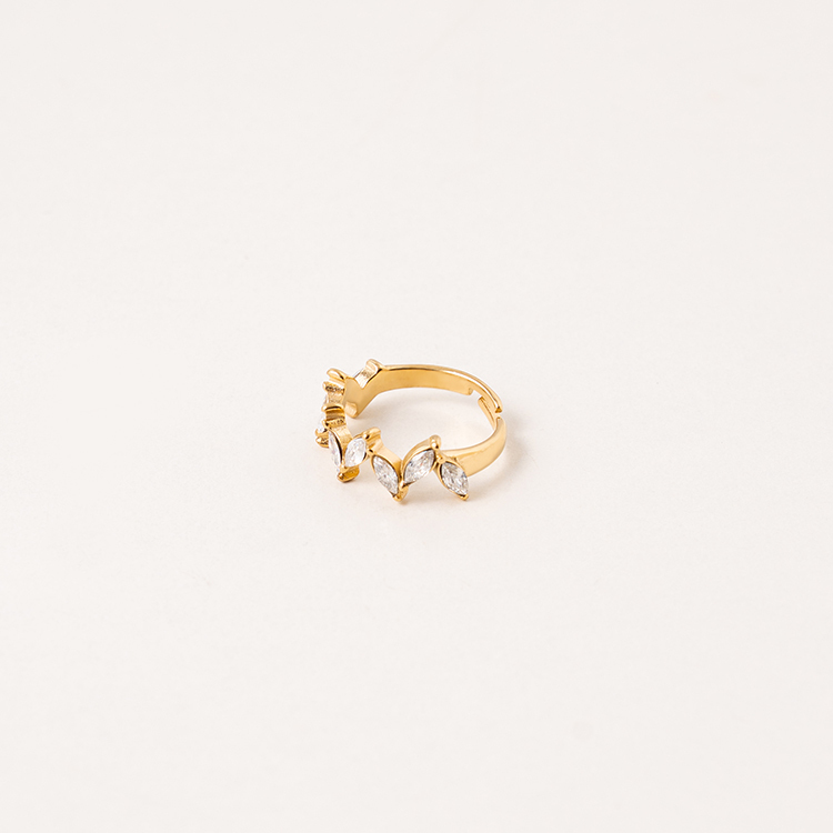 miramira微光｜單環白鋯石線條戒指A2404-金66052