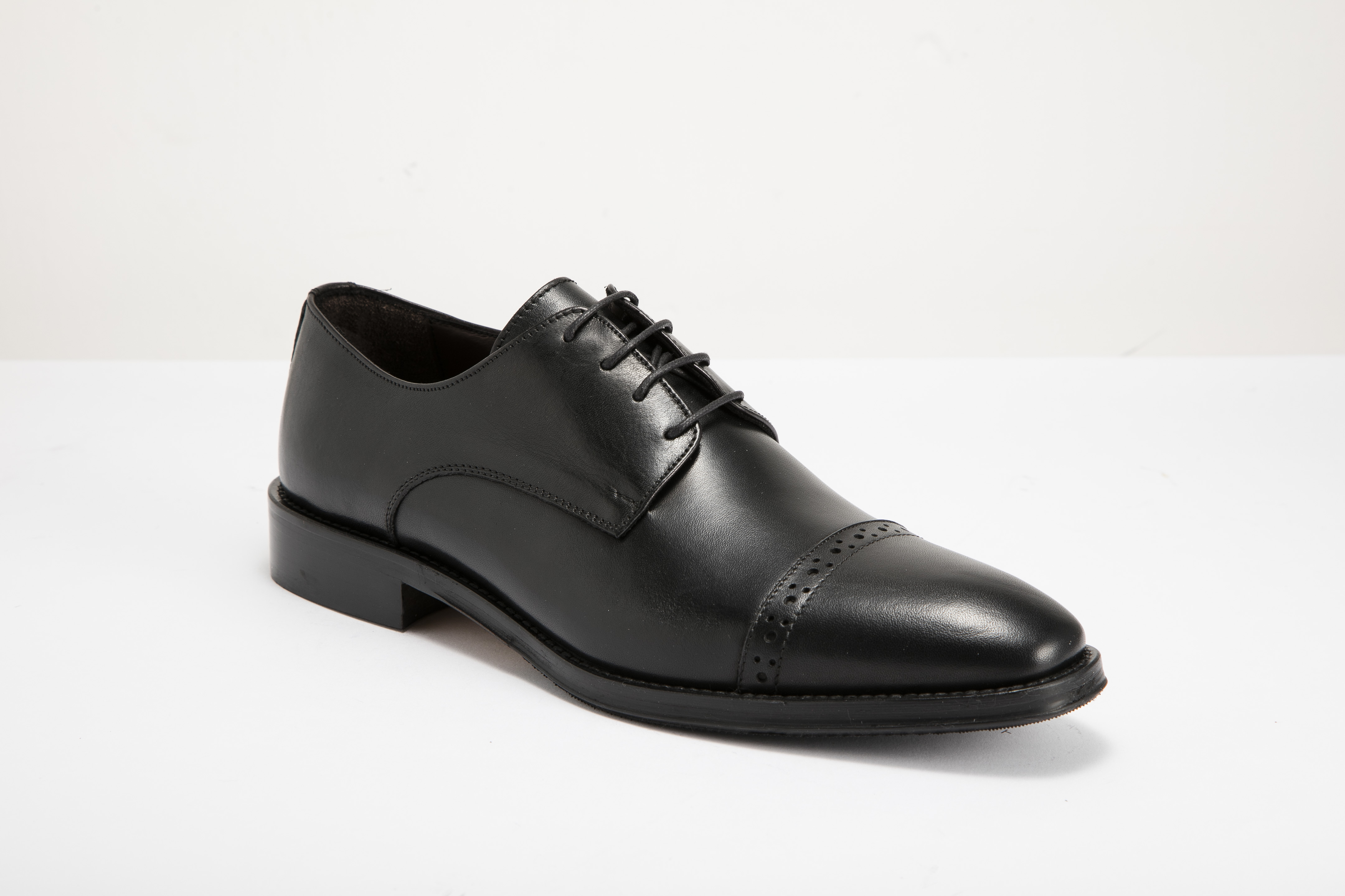 Di Franco - 男裝雕花橫飾綁帶德比鞋 313- BK