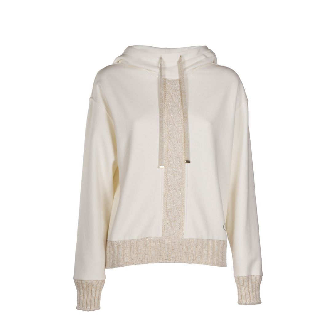 1LS1015-049 LUISA SPAGNOLI Lambrate Sweatshirt Bianco Lana #542581.188 (C-EU-E)