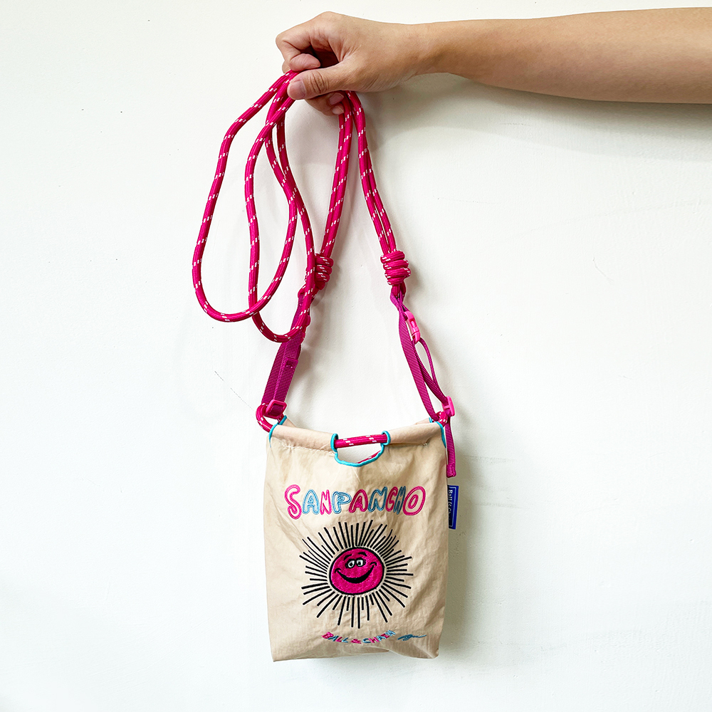 Ball＆Chain 刺繡環保購物袋 S號 - 卡其 (31420203)