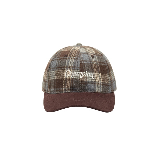 中性 - RETRO CAMPUS 格紋刺繡棒球帽 -褐格紋（U5DACCU16S3）