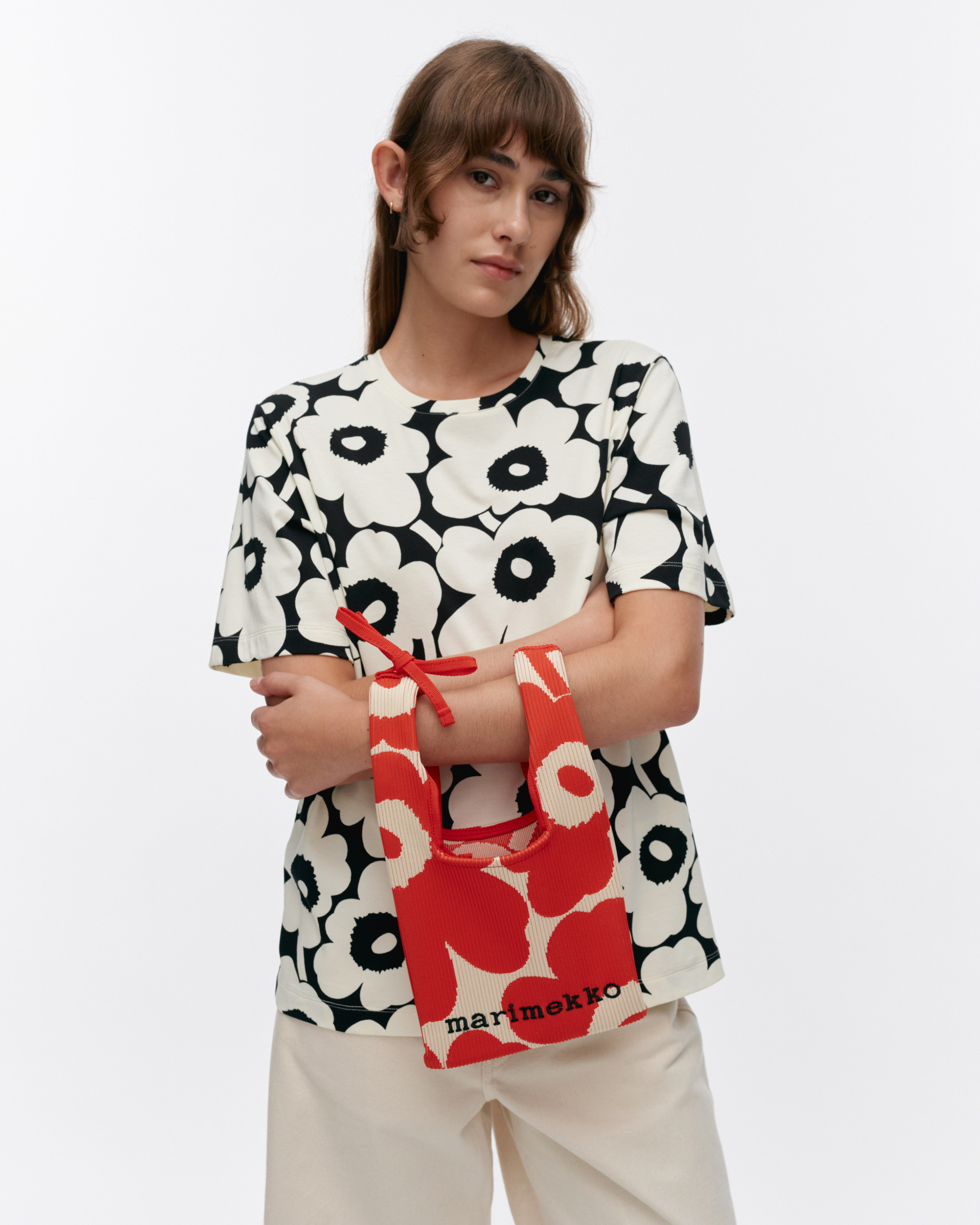 KNITTED MINI UNIKKO 印花手提包