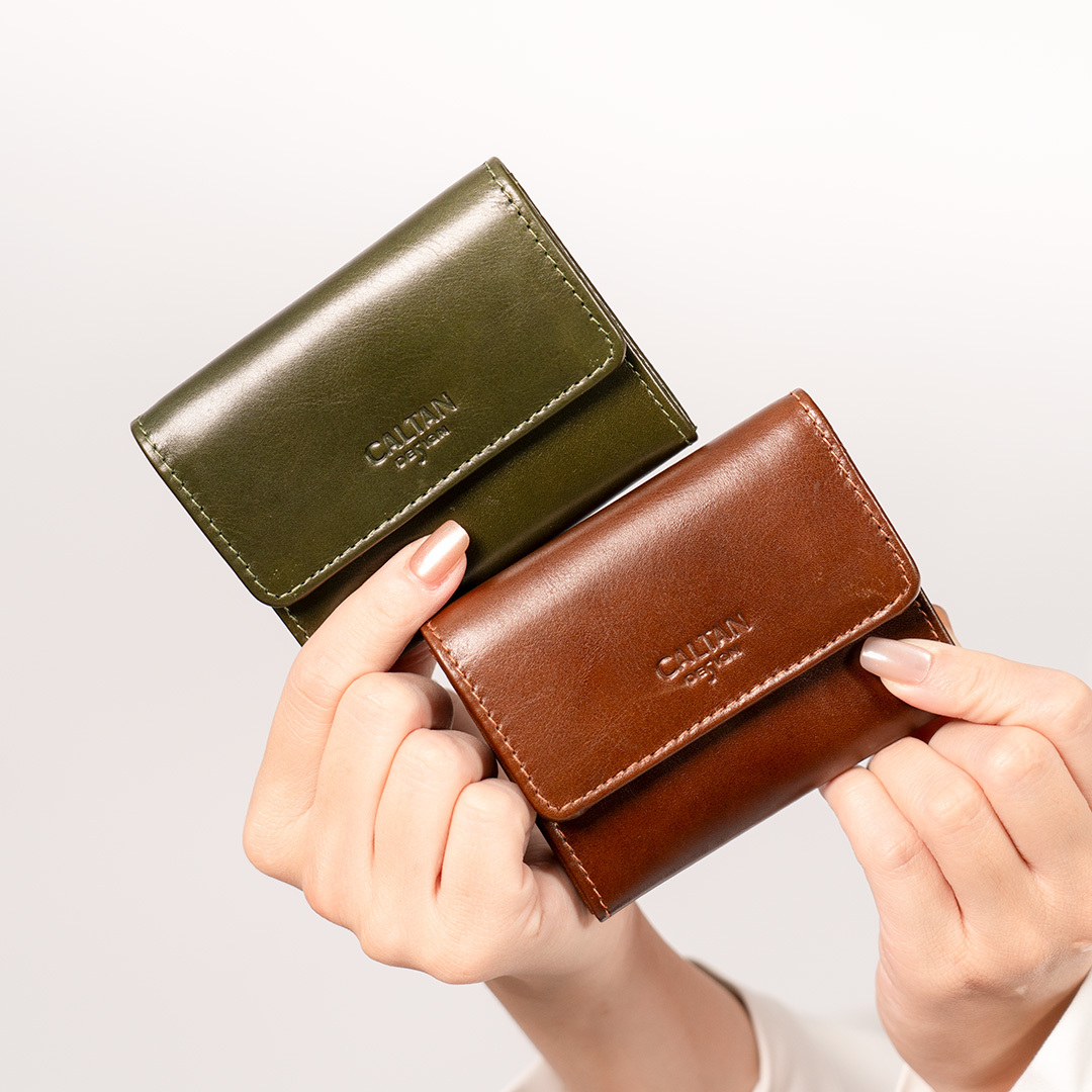 扣式真皮大容量零錢包-兩色(075227)