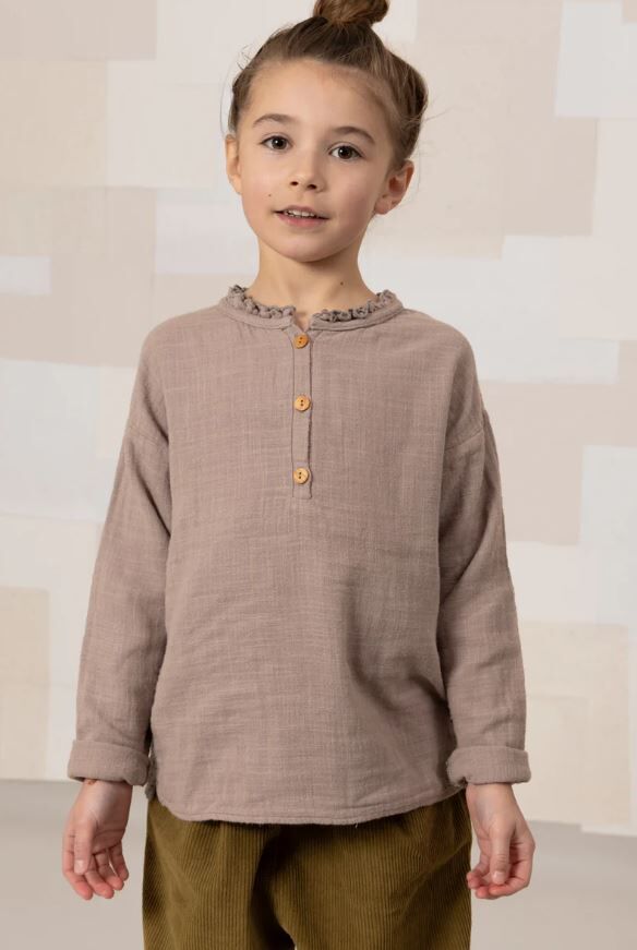 STUDIO BOHEME PARIS 棉紗長袖襯衫 Blouse Olympe-Mauve pâle