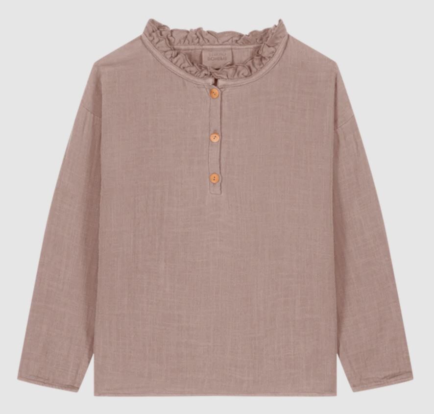 STUDIO BOHEME PARIS 棉紗長袖襯衫 Blouse Olympe-Mauve pâle