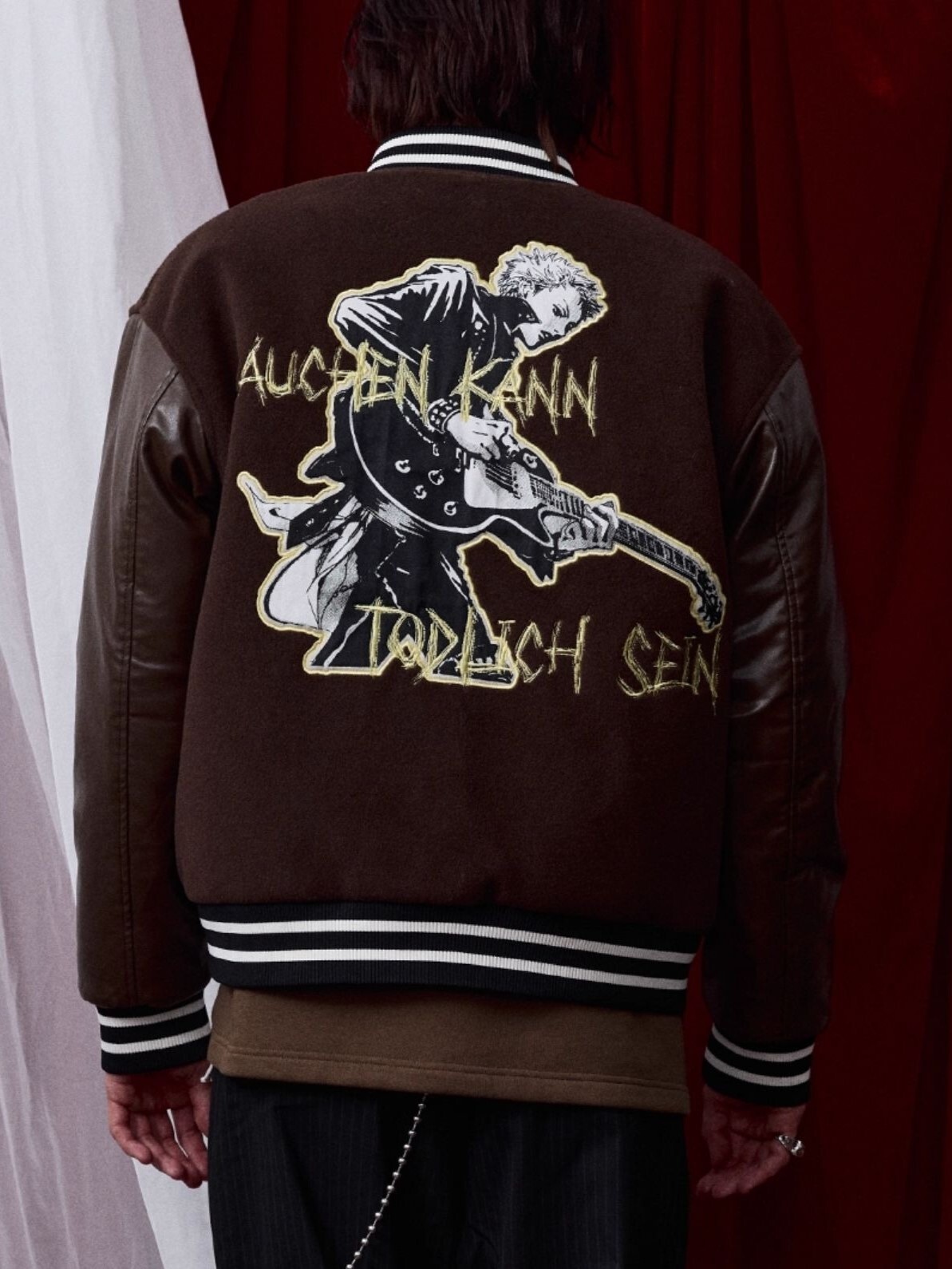 I DON‘T SMOKE X NANA Black Stones樂團貼布刺繡 棒球外套 DONSMOKE