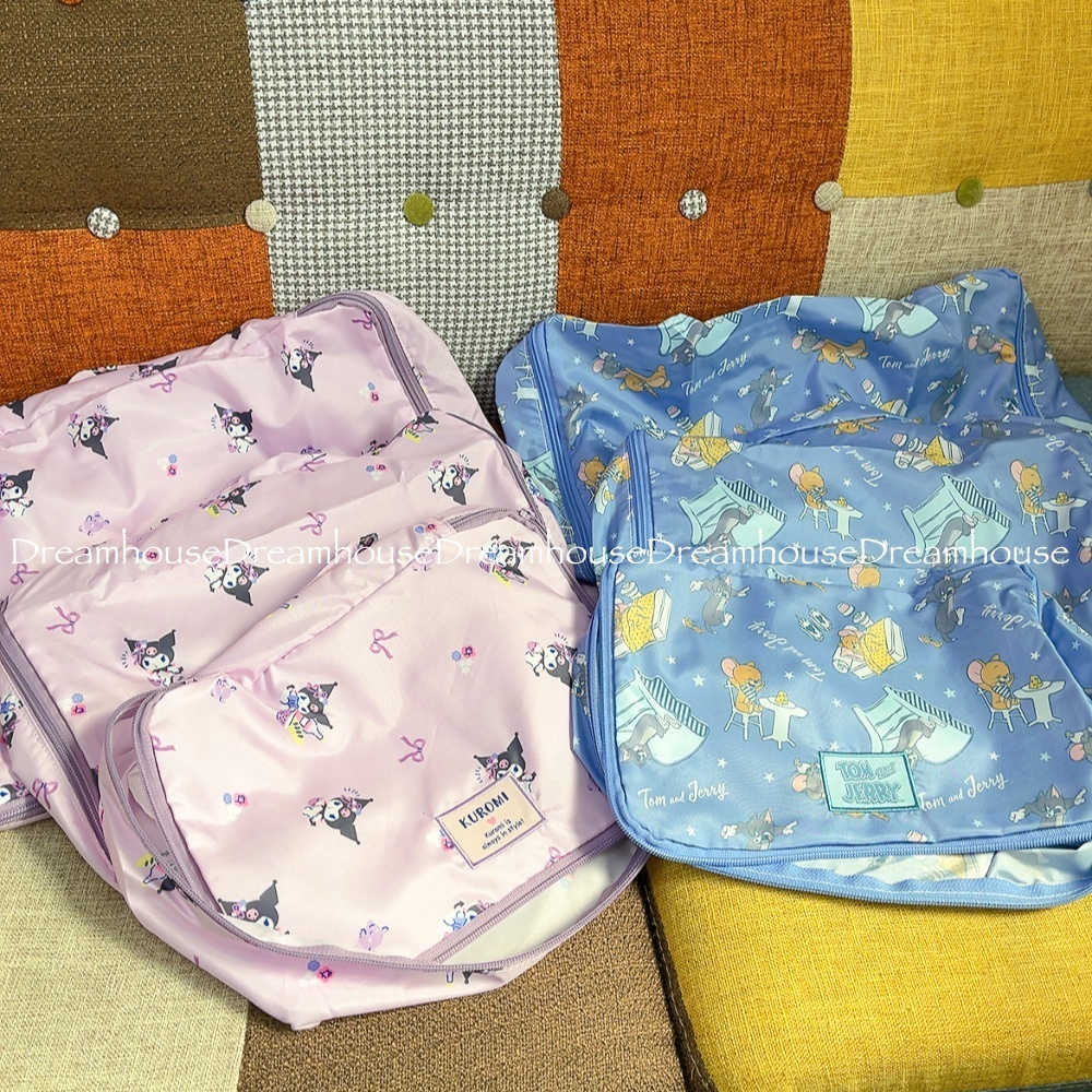 三麗鷗 酷洛米 湯姆貓與傑利鼠 多入組 旅行收納包 旅行掛袋 小物包 收納包 化妝包 旅行盥洗收納袋