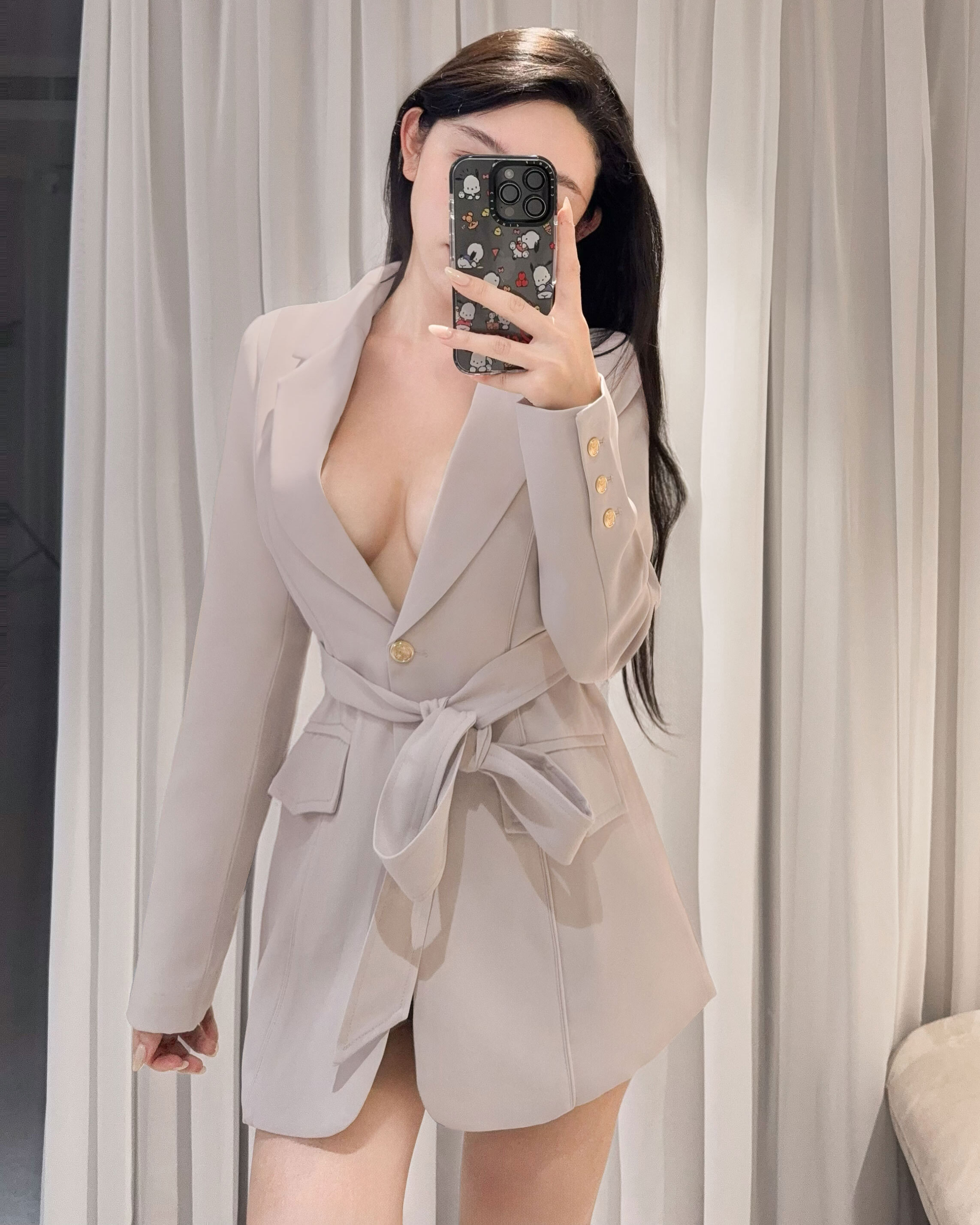 ⭒訂製-質感綁帶西裝外套