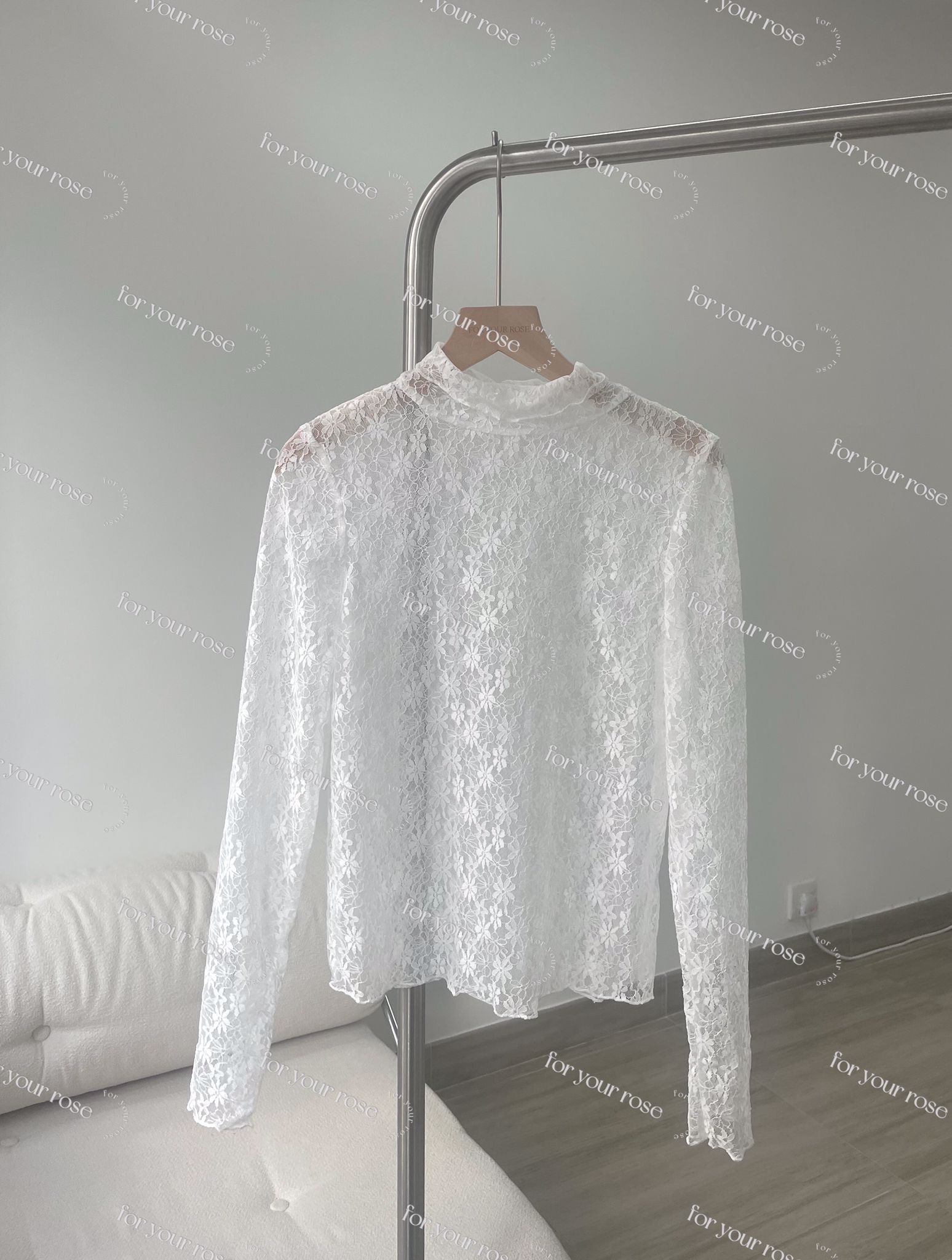 打底一流！透膚花花Ruffles 長袖TOP 兩色入
