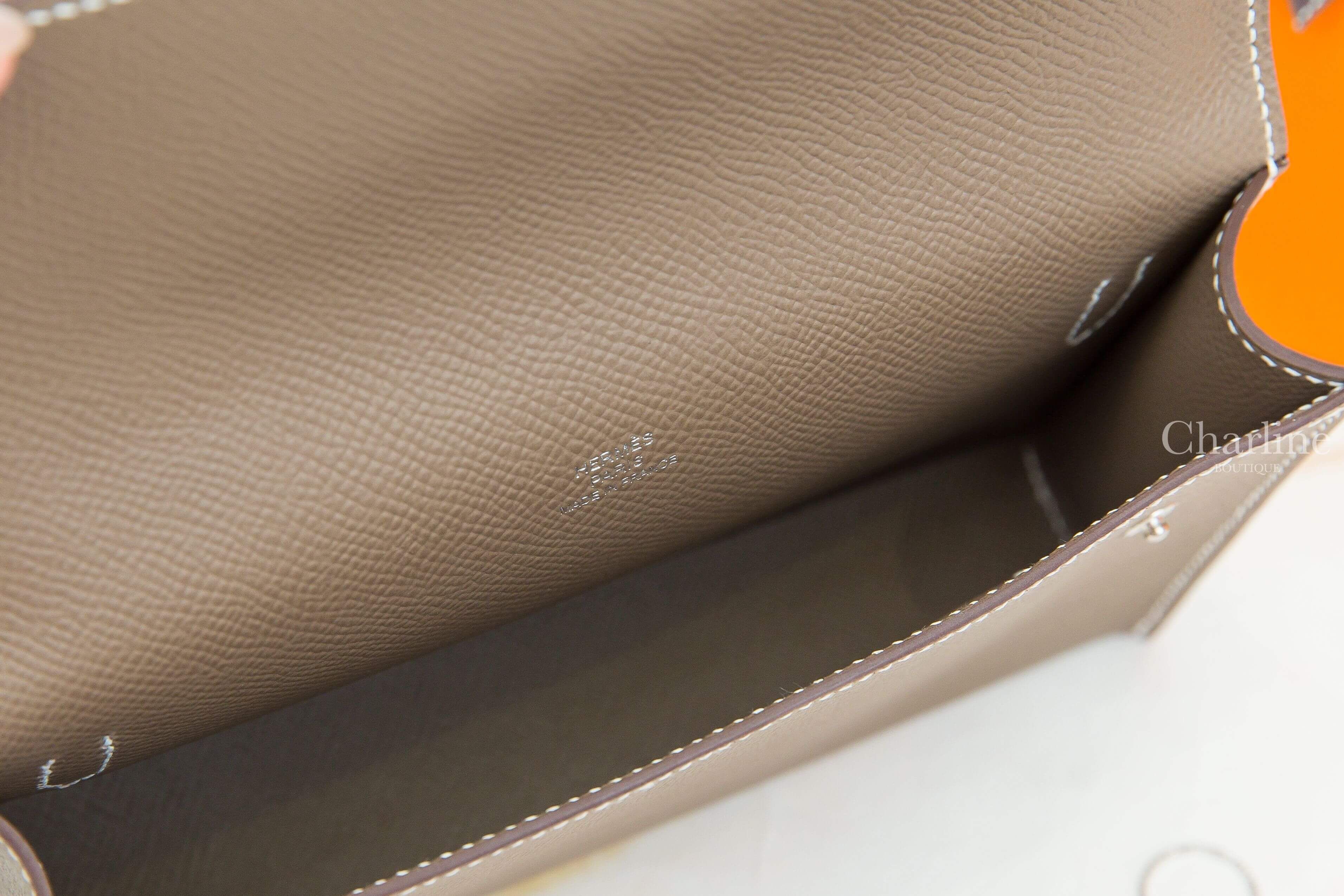 Hermès Hermèsnap Wallet 18 Etoupe Epsom 大象灰銀釦肩背包-Charline Boutique 精品代購