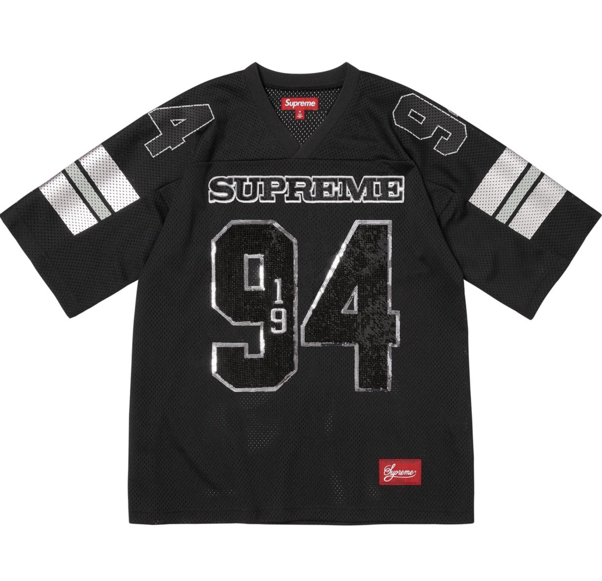 [現貨] Supreme FW25 Sequin Football Jersey | Black