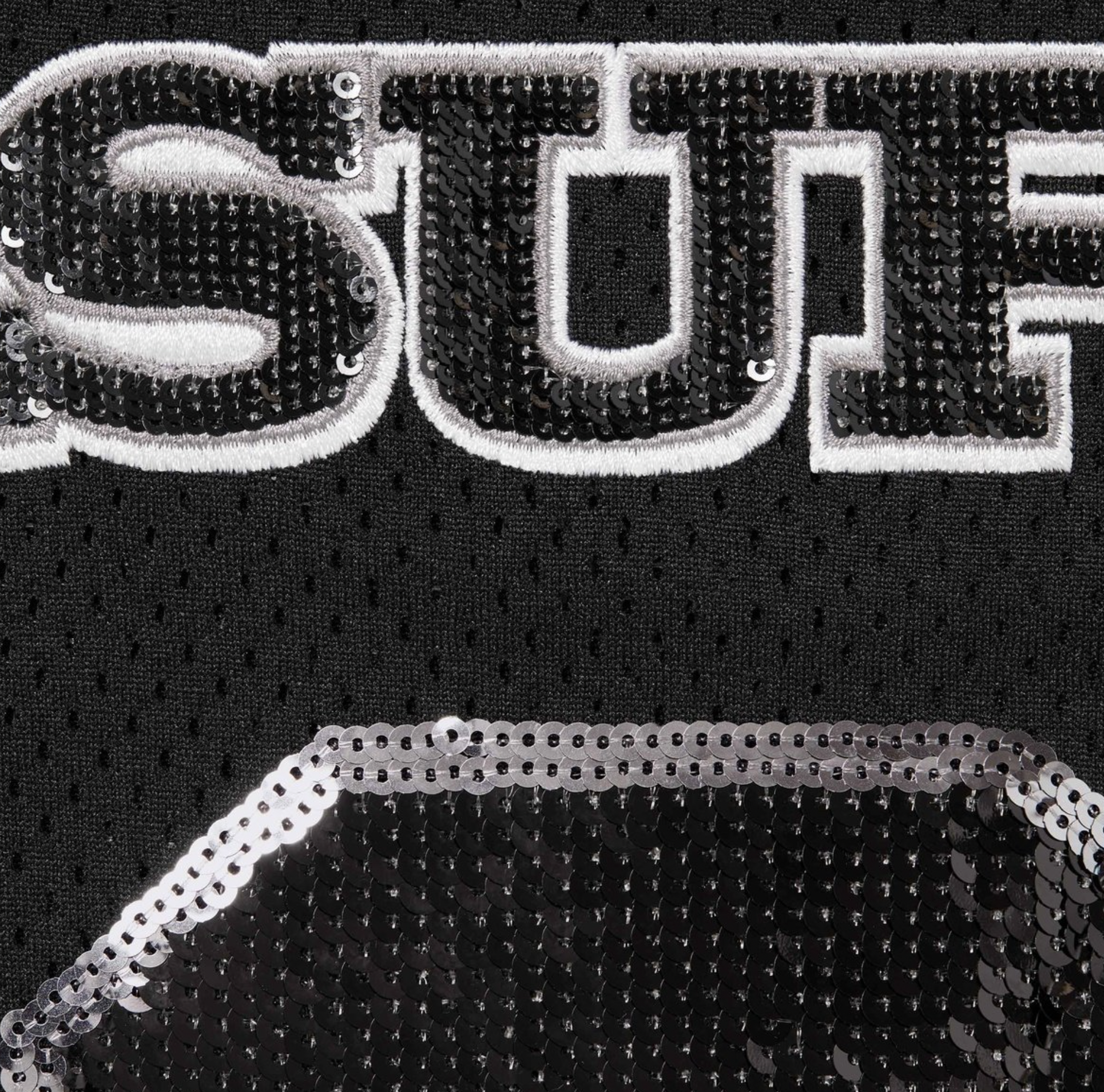 Supreme FW25 Sequin Football Jersey | Black