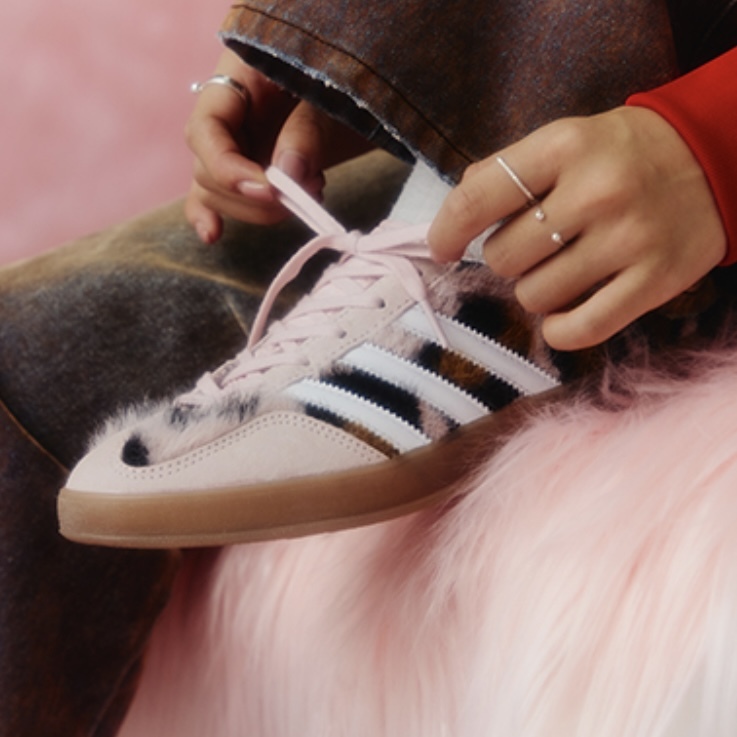 ATMOS PINK X ADIDAS GAZELLE INDOOR 粉色豹紋 毛絨 休閒鞋 男女鞋 JS4600