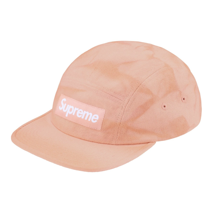 Supreme FW25 Denim Camp Cap | (Dirty / Pink / Black)
