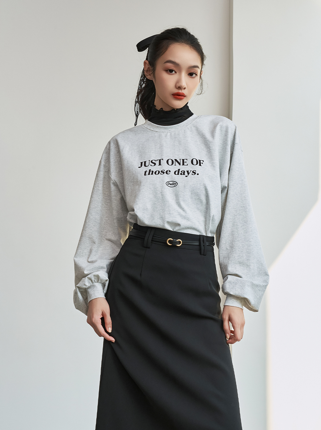 【期間限定】簡約文字長袖T