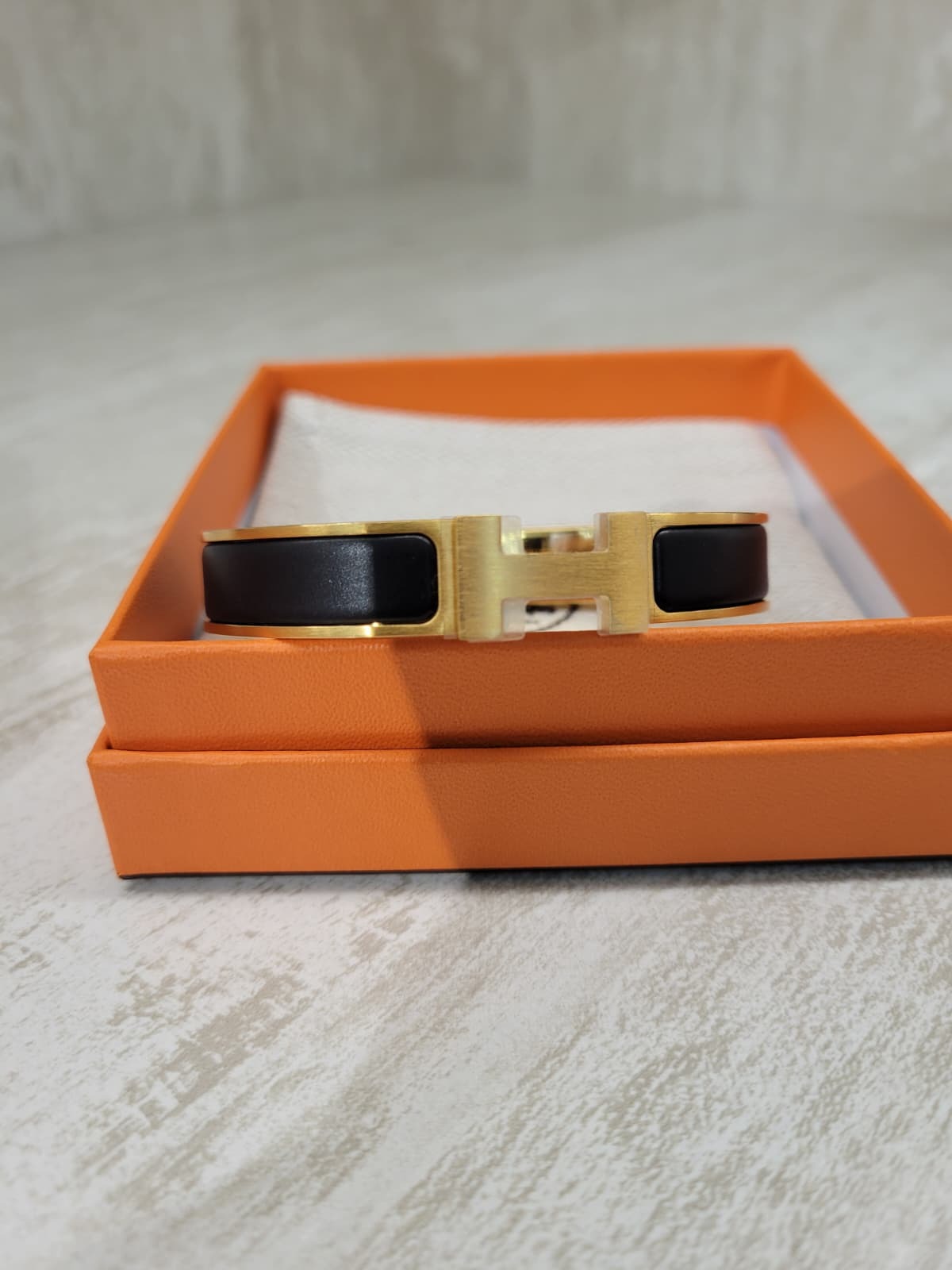 HERMES Clic HH bracelet noir mat 男仕 啞面 手鐲