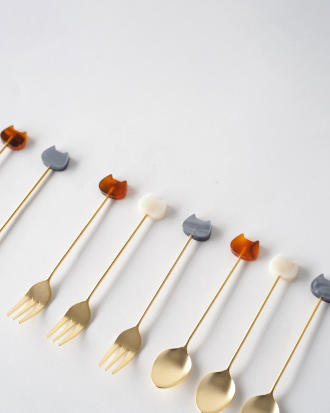 日本製 大理石紋 貓兒小叉｜高桑金屬株式會社