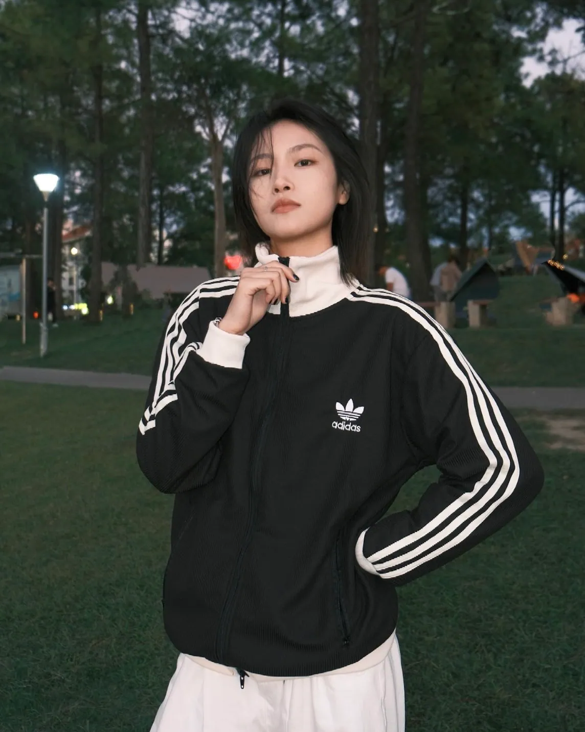 Adidas Originals 三葉草 立領 華夫格外套 (2colors)